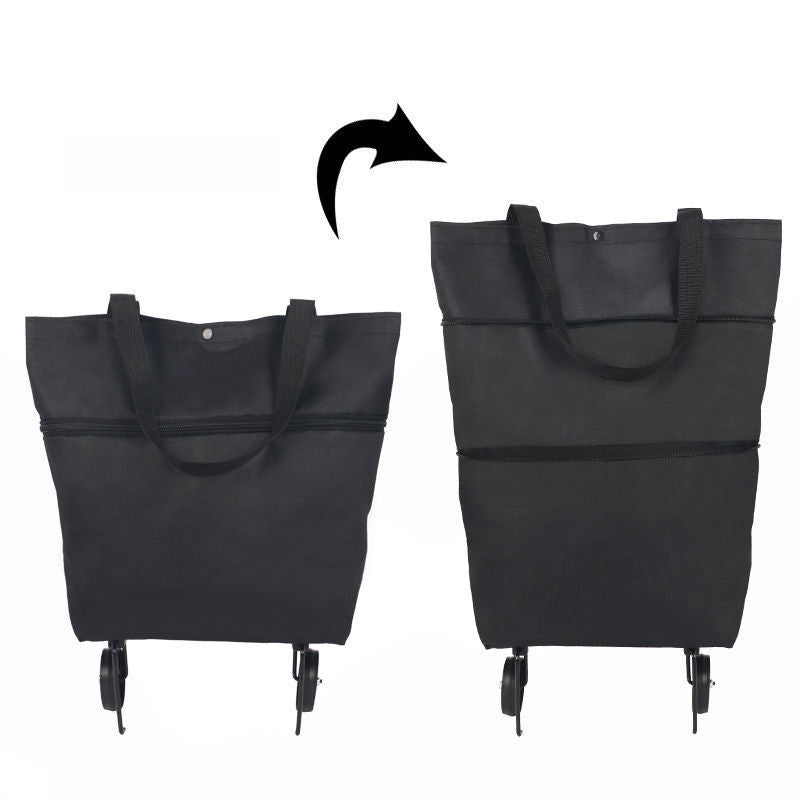 Opvouwbare boodschappentas met wielen – 2-in-1 draagtas en trolley