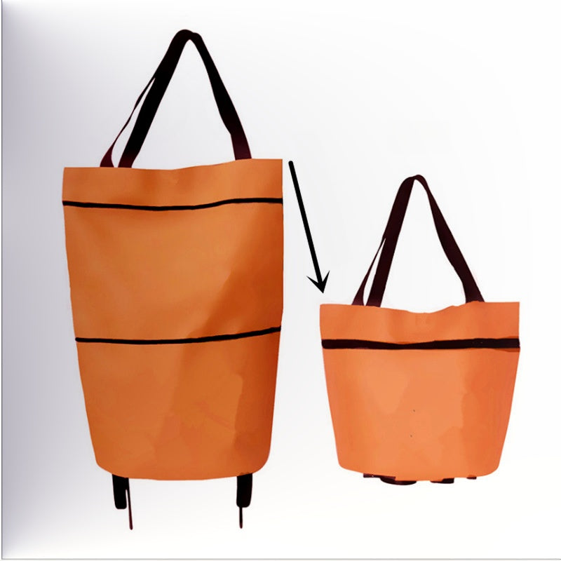 Opvouwbare boodschappentas met wielen – 2-in-1 draagtas en trolley