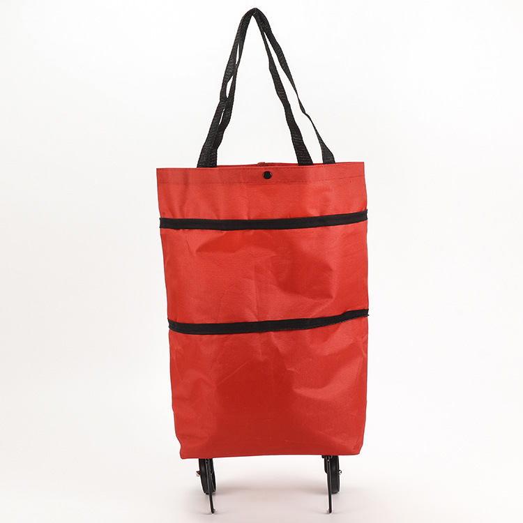 Opvouwbare boodschappentas met wielen – 2-in-1 draagtas en trolley