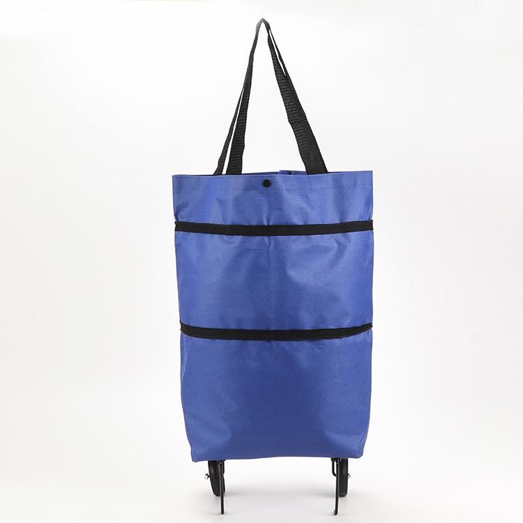 Opvouwbare boodschappentas met wielen – 2-in-1 draagtas en trolley