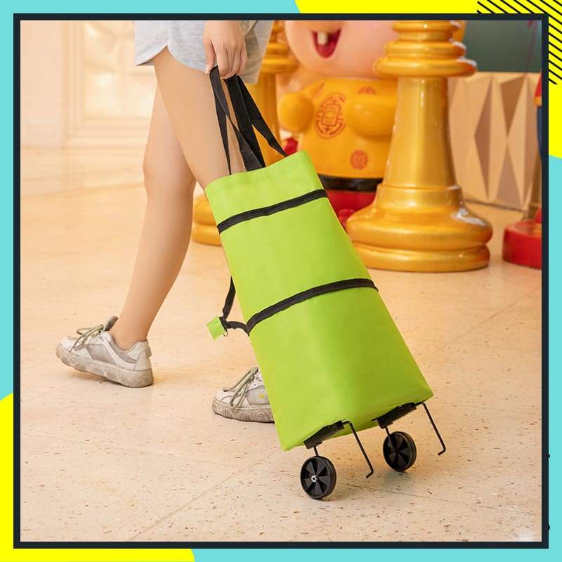 Opvouwbare boodschappentas met wielen – 2-in-1 draagtas en trolley