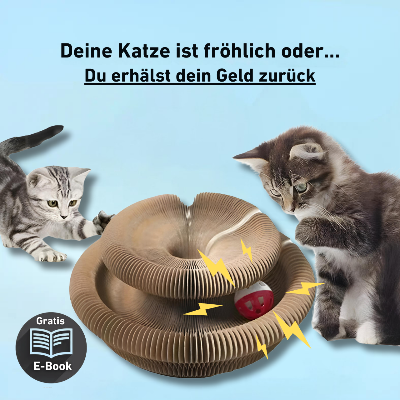 PouncePlay™ – Interactief krabspel met belletje voor actieve kattenmomenten [50% Korting]
