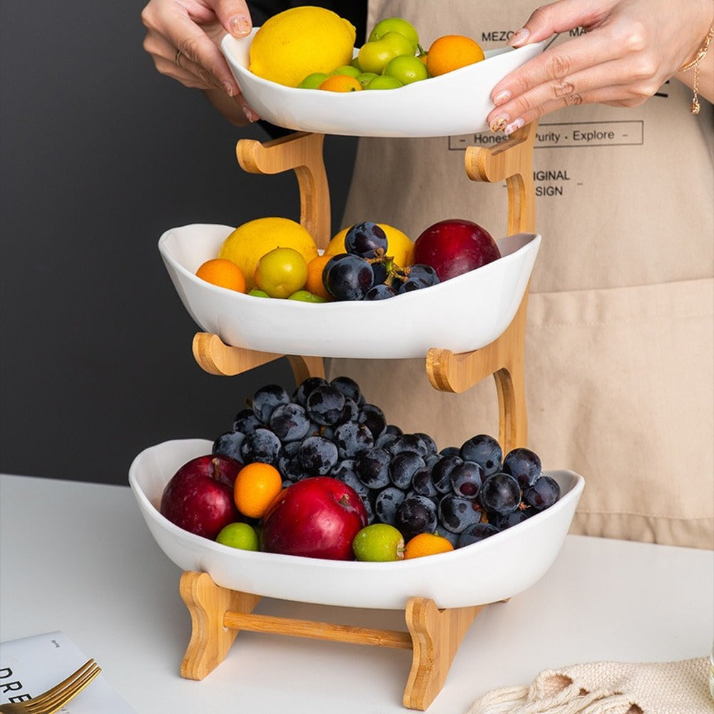 Stapelbare fruitschaal – ruimtebesparend serveerrek voor in de keuken