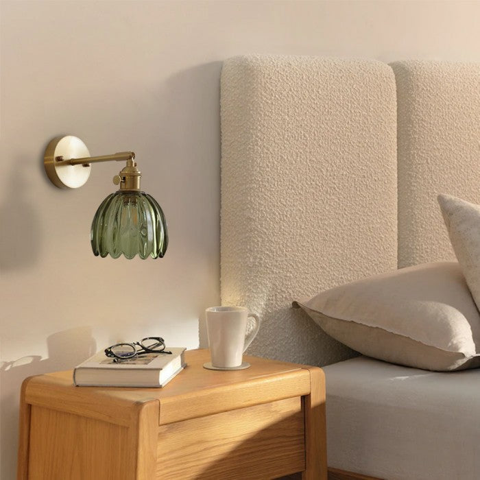 Lotus Glazen Wandlamp – decoratief wandlicht met bloemdesign