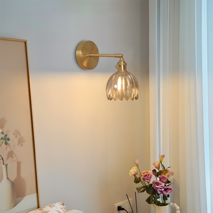 Lotus Glazen Wandlamp – decoratief wandlicht met bloemdesign