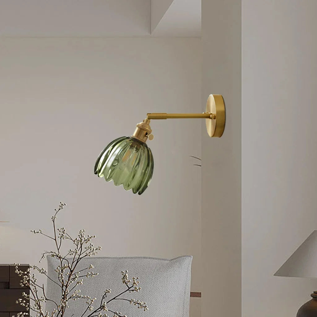 Lotus Glazen Wandlamp – decoratief wandlicht met bloemdesign
