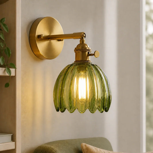 Lotus Glazen Wandlamp – decoratief wandlicht met bloemdesign