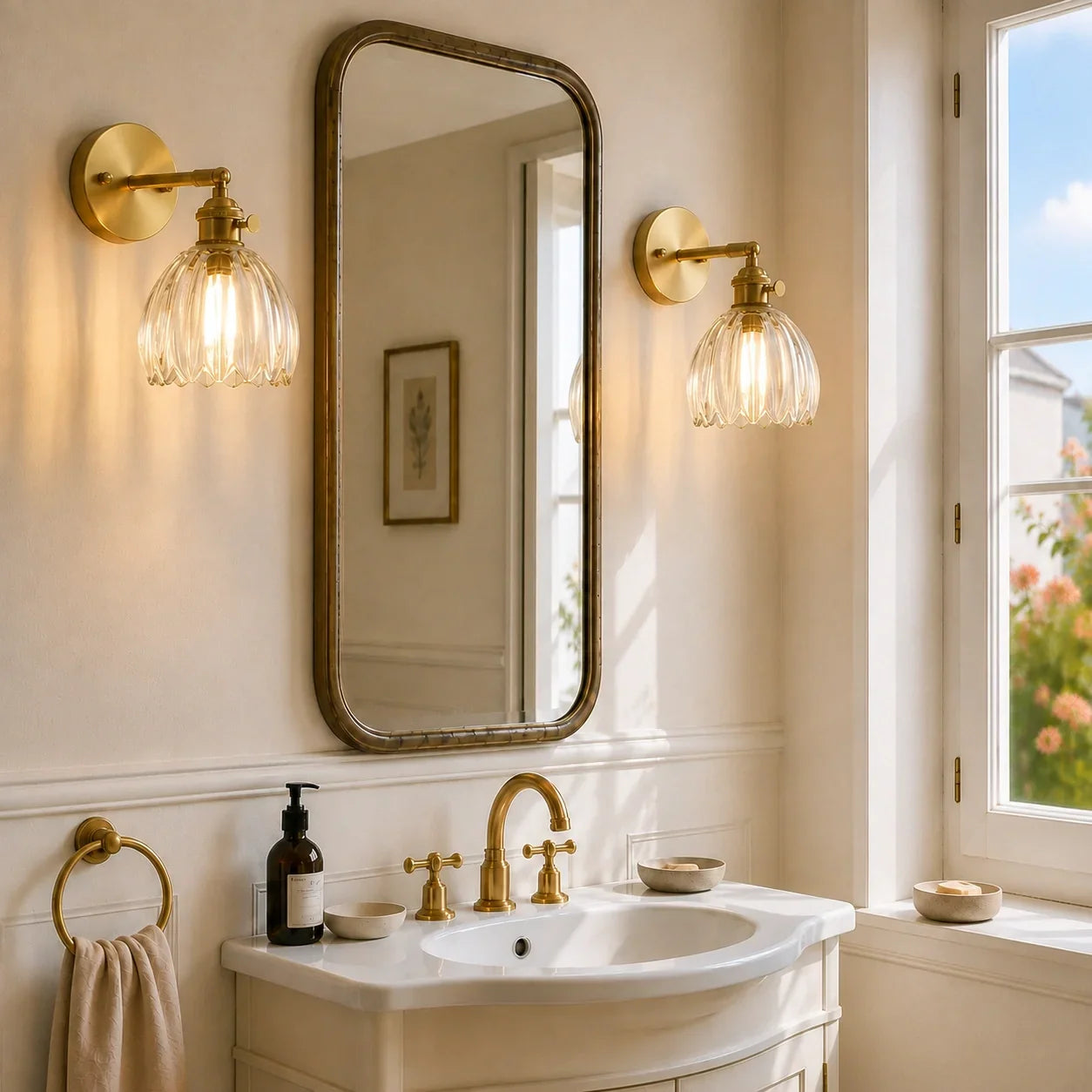 Lotus Glazen Wandlamp – decoratief wandlicht met bloemdesign
