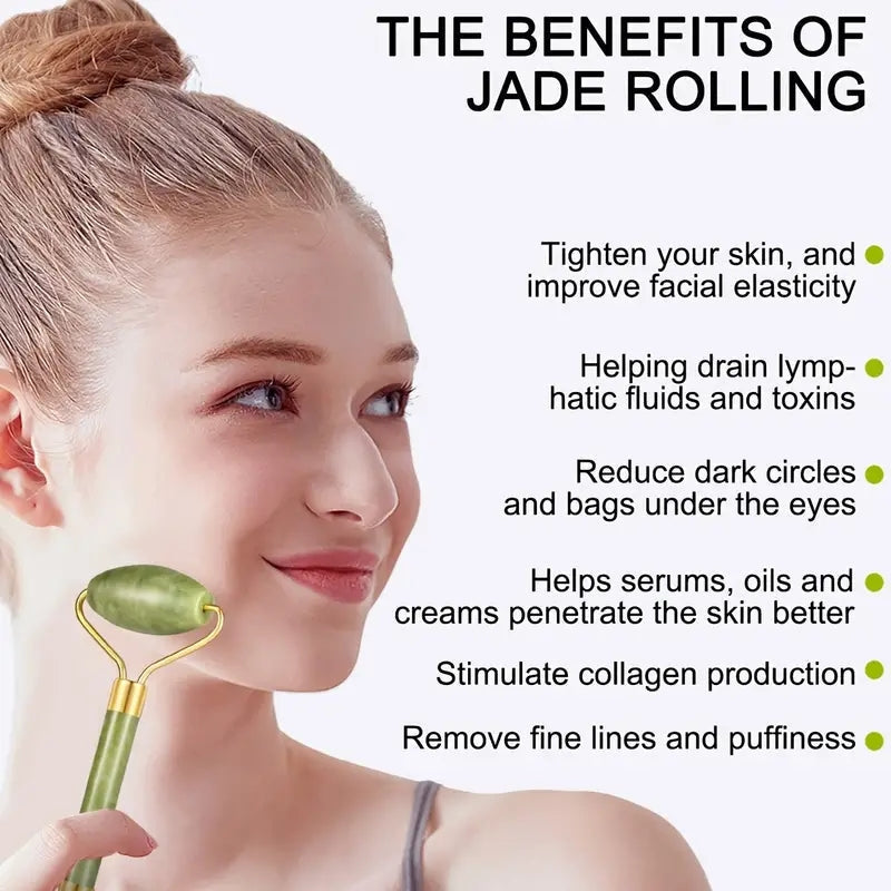 RollPro™ - Jade Gua Sha gezichtsroller set (4PCS) [50% Korting]