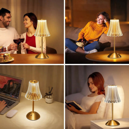 Draadloze tafellamp met touch-dimmer en accu in retro-design
