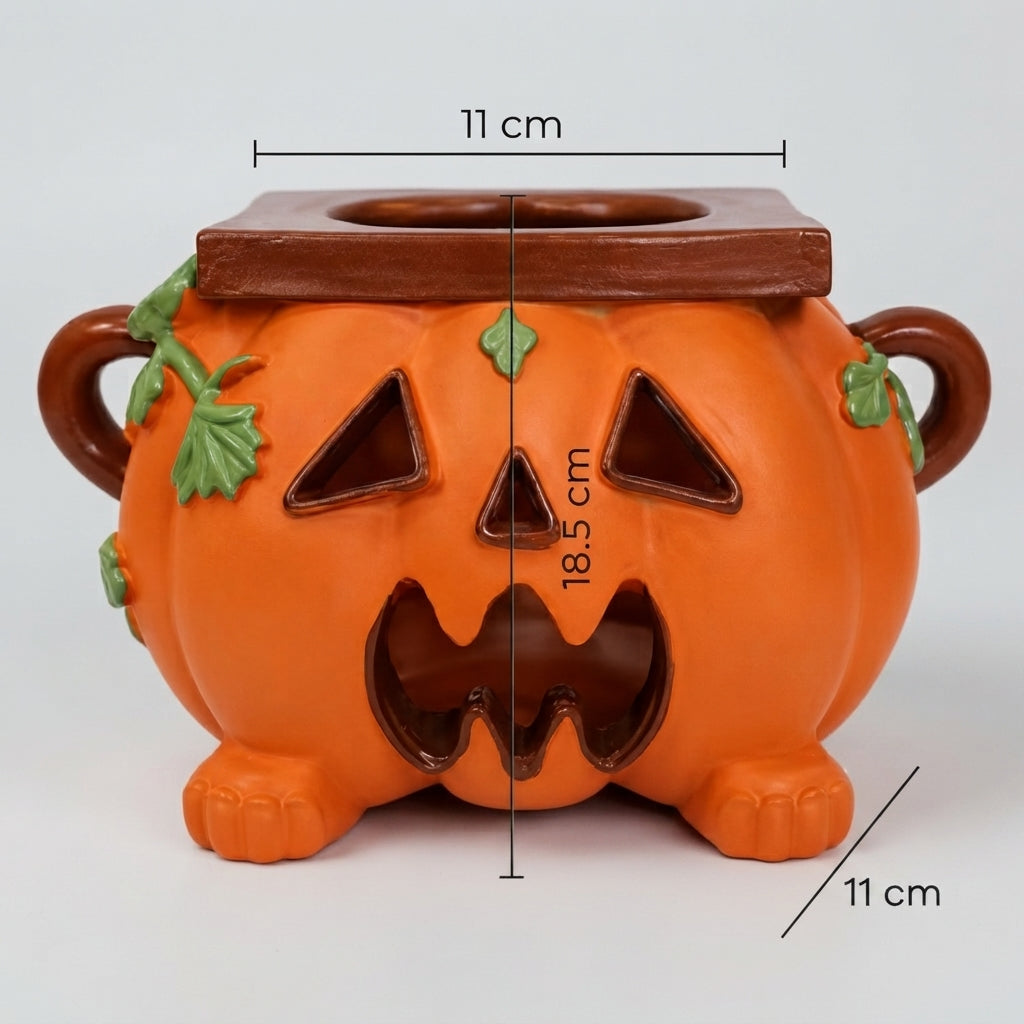 Pompoen tissuehouder van hars – Halloween tafeldecoratie met functie