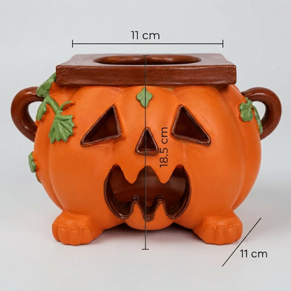 Pompoen tissuehouder van hars – Halloween tafeldecoratie met functie