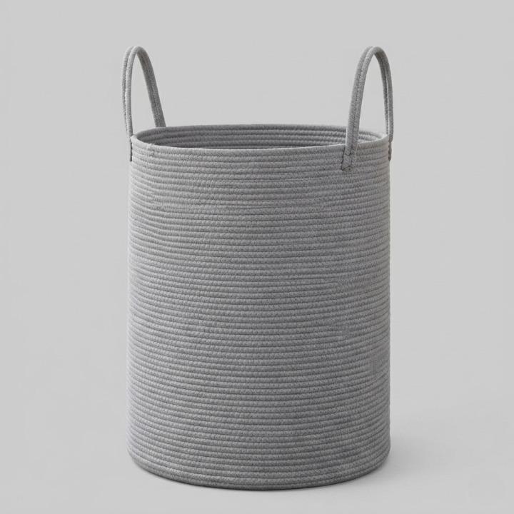 Gevlochten katoenen wasmand 58 liter – opvouwbaar en ruimtebesparend