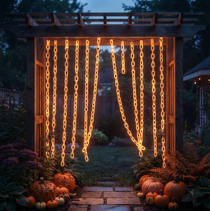 Zonne-energie LED Lichtsnoer Buiten – Decoratieve Tuinverlichting Oranje