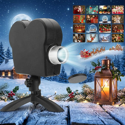 Halloween projector met 12 griezelvideos, statief en scherm