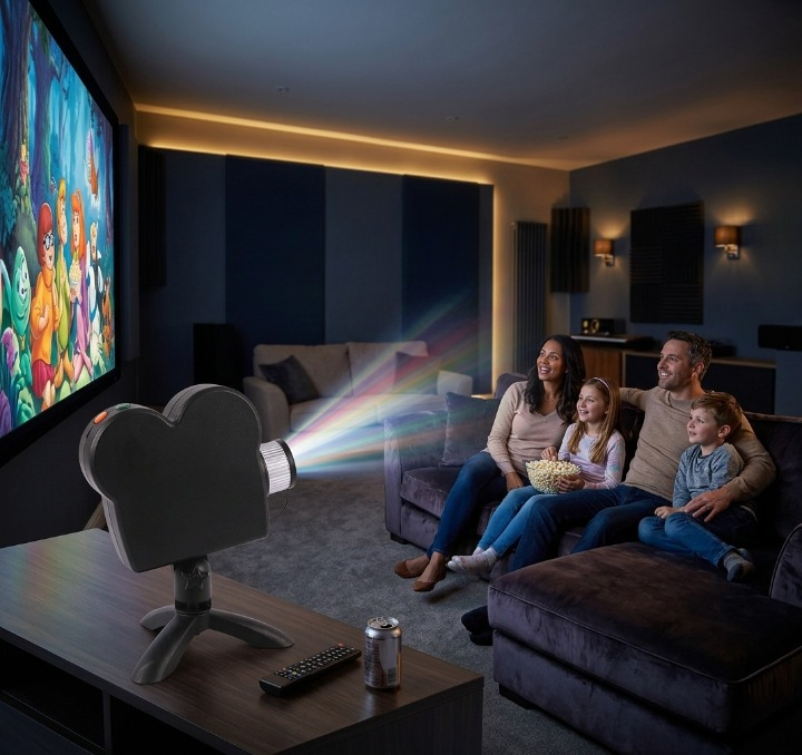 Halloween projector met 12 griezelvideos, statief en scherm