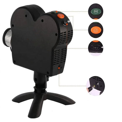 Halloween projector met 12 griezelvideos, statief en scherm