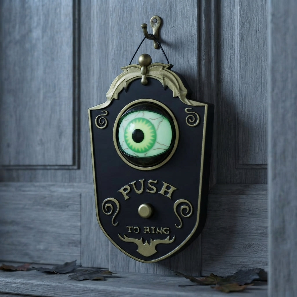 Geanimeerde LED-deurbel met oplichtend oog voor Halloween