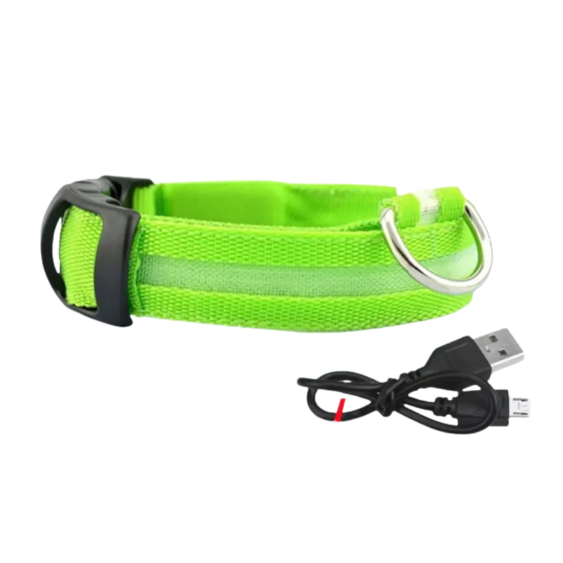 GlowPaw™ – Oplaadbare LED-hondenhalsband voor veilige avondwandelingen
