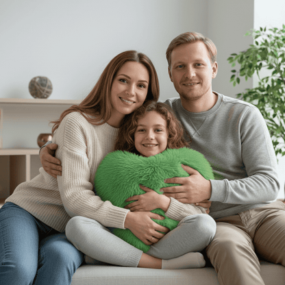 Hart sierkussen met pluchen structuur – zacht decoratief kussen