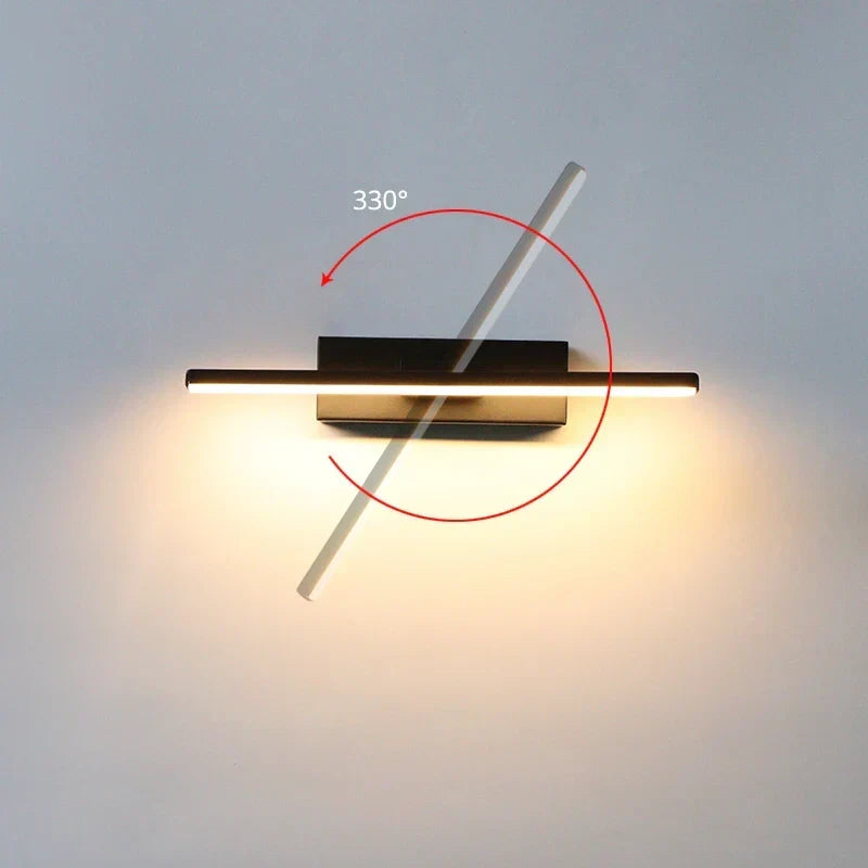 LED wandlamp zwenkbaar 330° met 3 lichtkleuren van aluminium