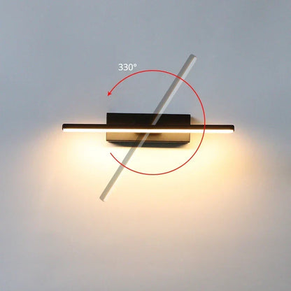 LED wandlamp zwenkbaar 330° met 3 lichtkleuren van aluminium