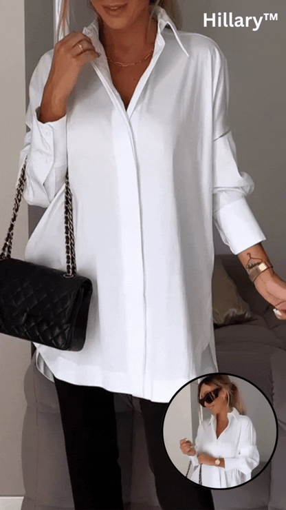 Hillary™ - Lange polo blouse [50% korting]