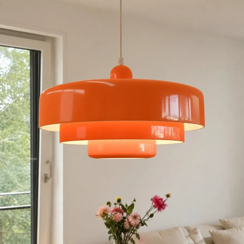 Drielaagse schijf-hanglamp in Macaron-design