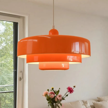 Drielaagse schijf-hanglamp in Macaron-design