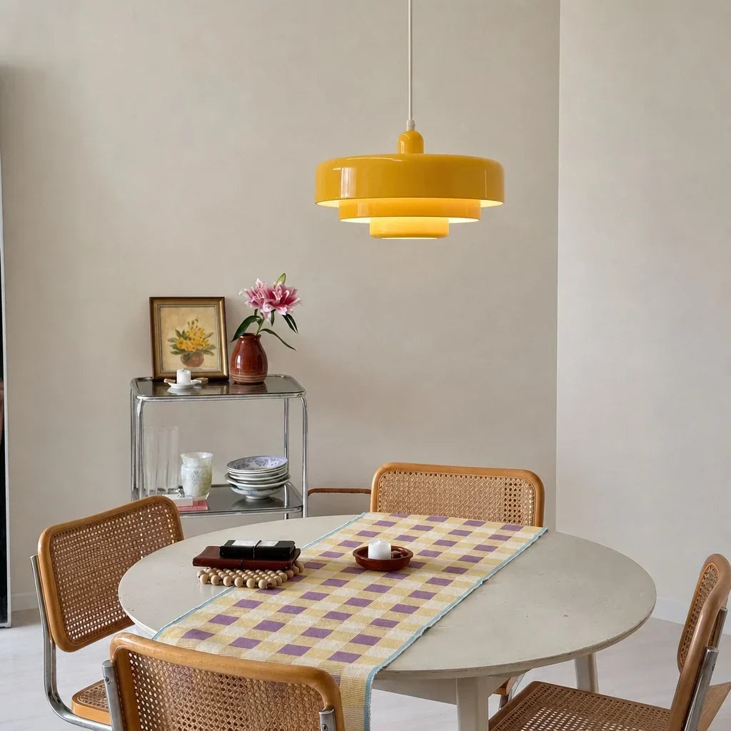 Drielaagse schijf-hanglamp in Macaron-design