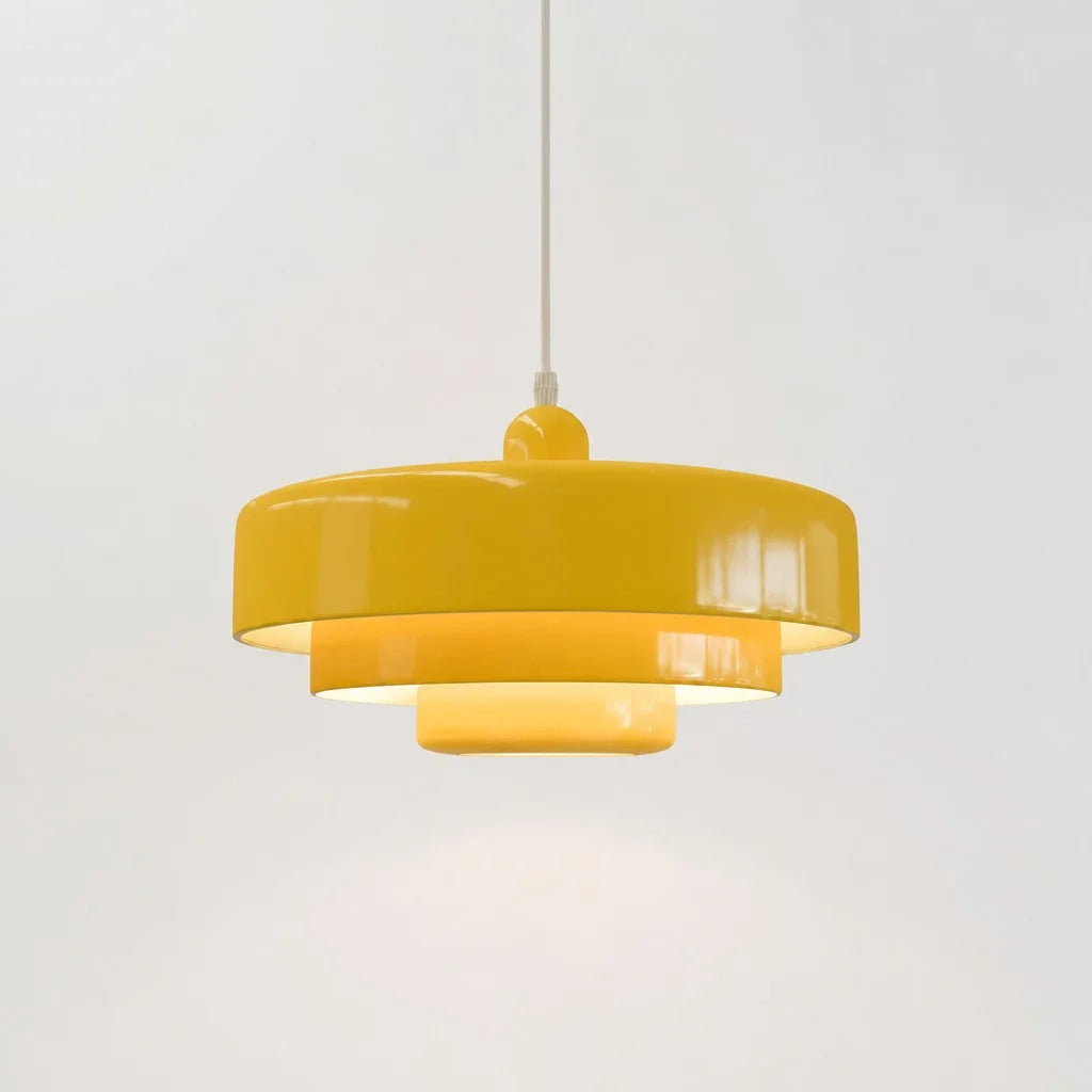 Drielaagse schijf-hanglamp in Macaron-design