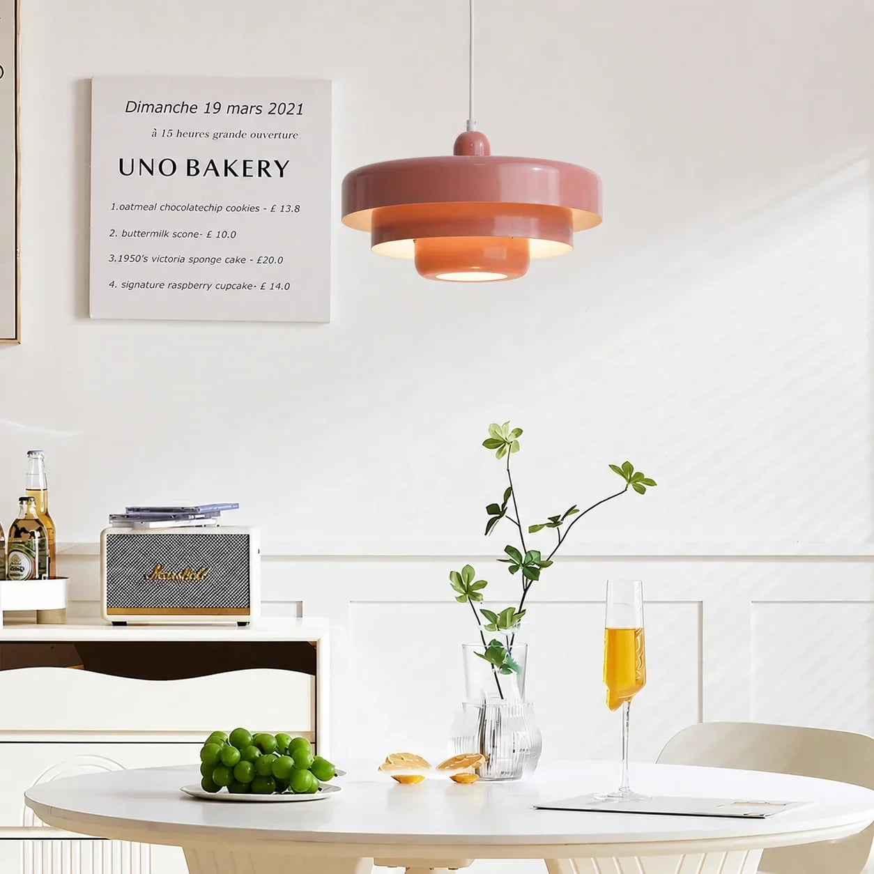 Drielaagse schijf-hanglamp in Macaron-design