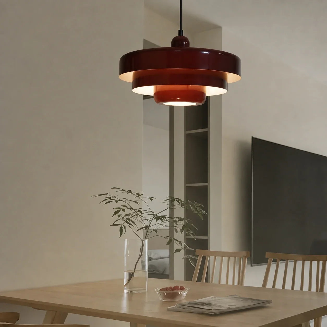 Drielaagse schijf-hanglamp in Macaron-design