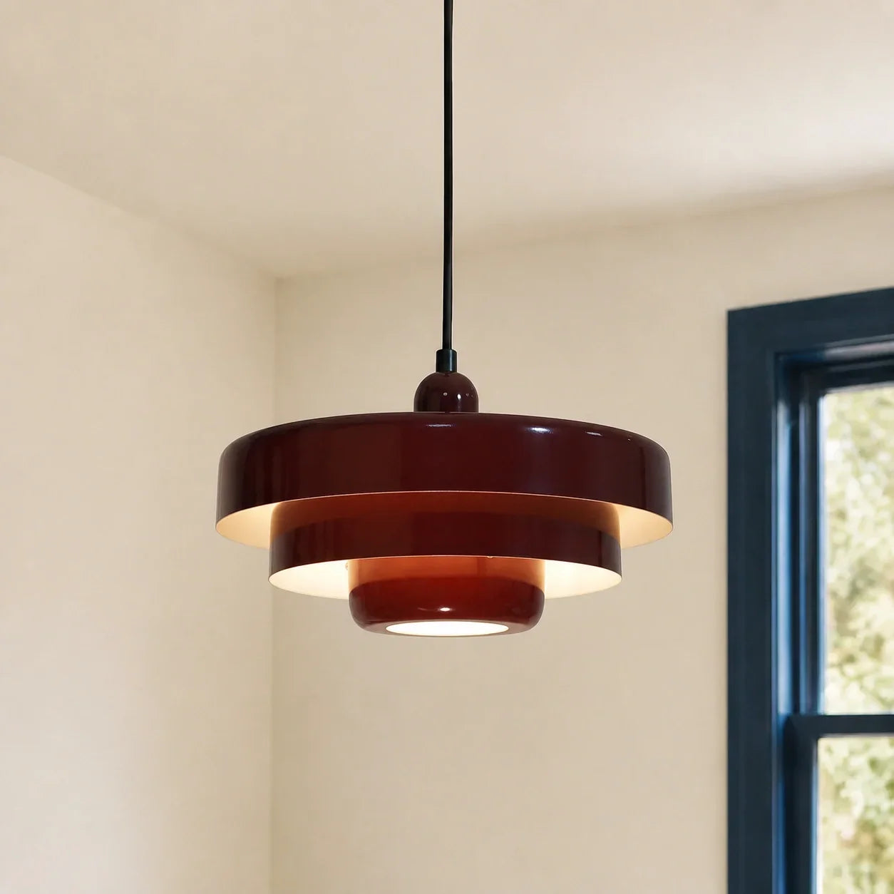 Drielaagse schijf-hanglamp in Macaron-design