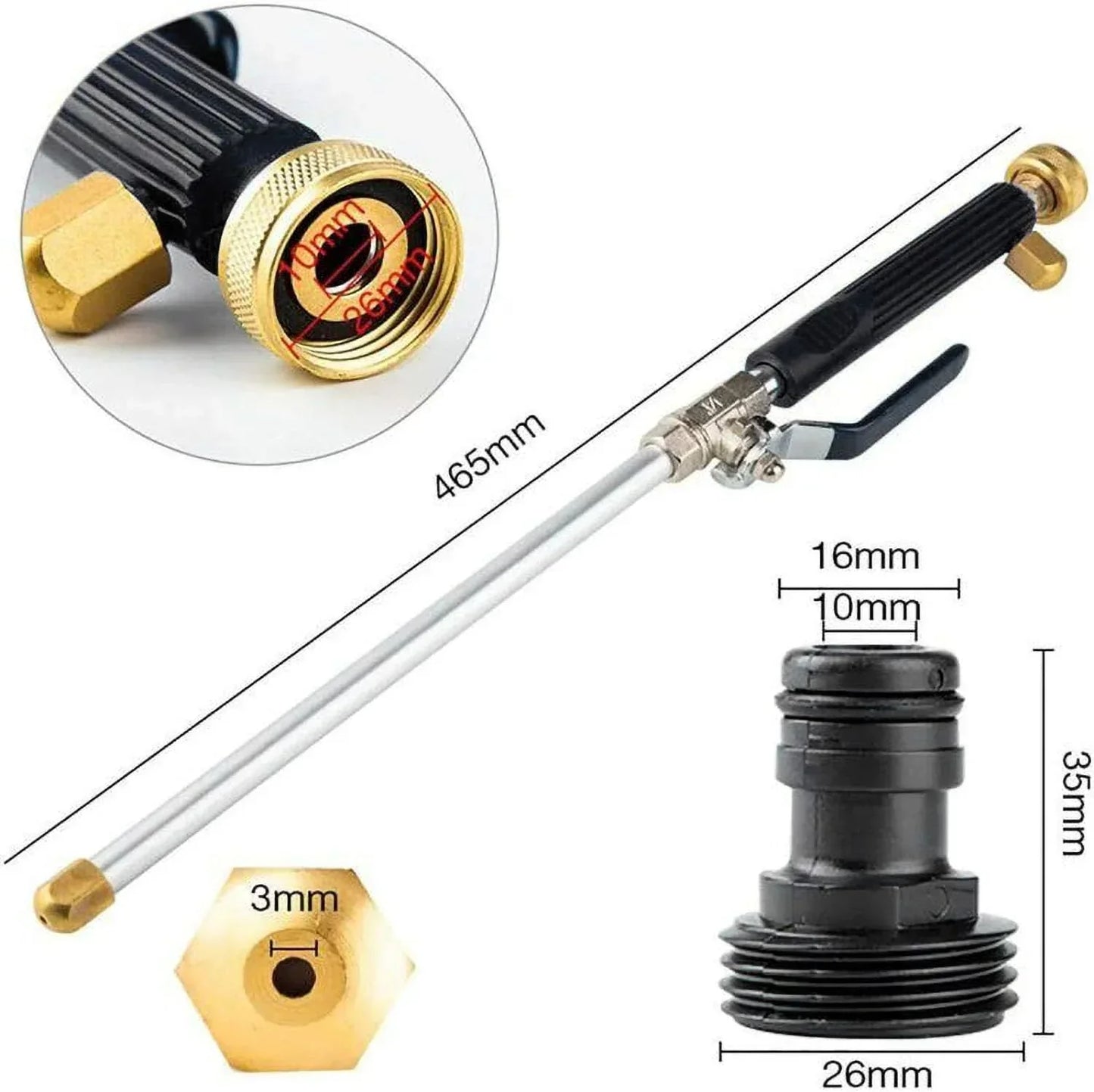 AquaLynx™ – Krachtige Hogedruk Sproeier met Verstelbare Nozzle voor Tuinslang