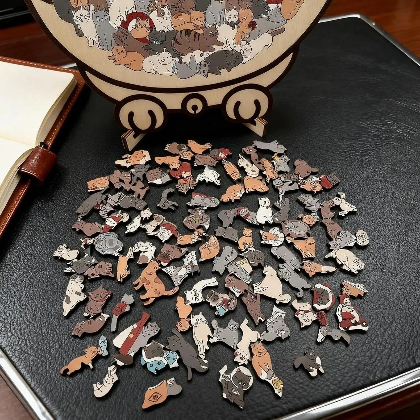 Purrzle™ – Houten Kattenpuzzel 135 Stukjes | Mindful & Kunstzinnig