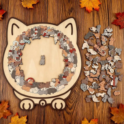 Purrzle™ – Houten Kattenpuzzel 135 Stukjes | Mindful & Kunstzinnig
