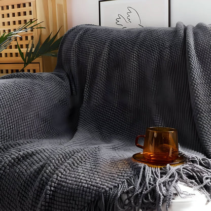 Gebreide fleecedeken met fleece binnenvulling – zacht en decoratief