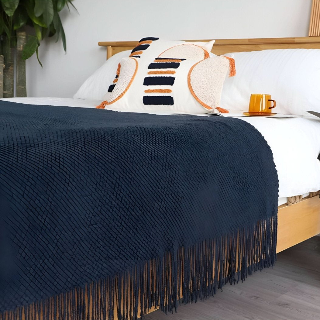 Gebreide fleecedeken met fleece binnenvulling – zacht en decoratief