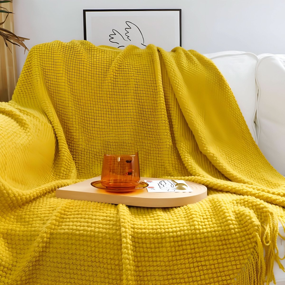 Gebreide fleecedeken met fleece binnenvulling – zacht en decoratief