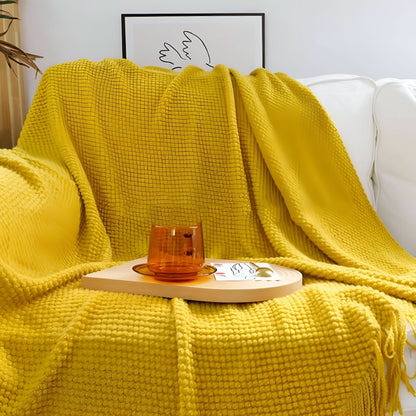 Gebreide fleecedeken met fleece binnenvulling – zacht en decoratief