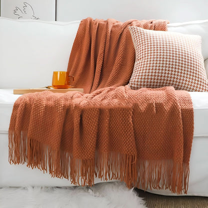 Gebreide fleecedeken met fleece binnenvulling – zacht en decoratief