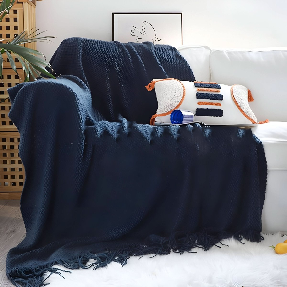 Gebreide fleecedeken met fleece binnenvulling – zacht en decoratief