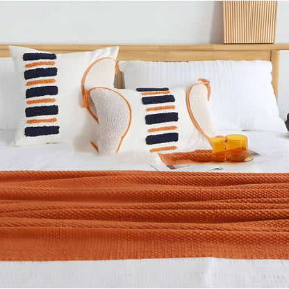 Gebreide fleecedeken met fleece binnenvulling – zacht en decoratief