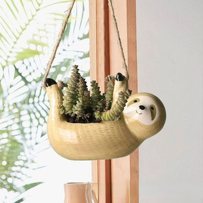 SlotBloom – Handgemaakte Bloempot in Luiaard-Design [50% Korting]
