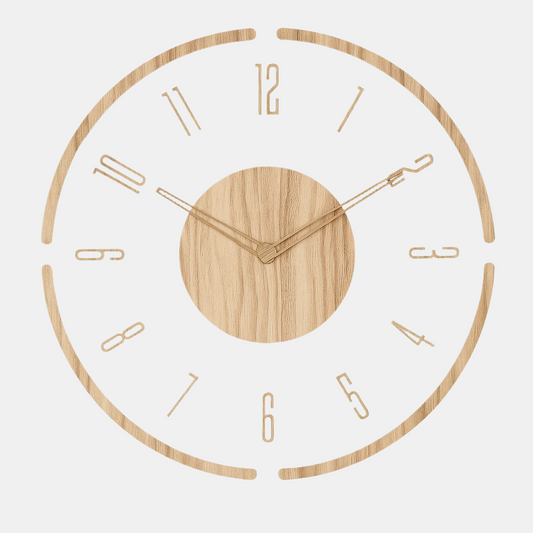 Geruisloze wandklok van hout en acryl – modern design Ø 35 cm