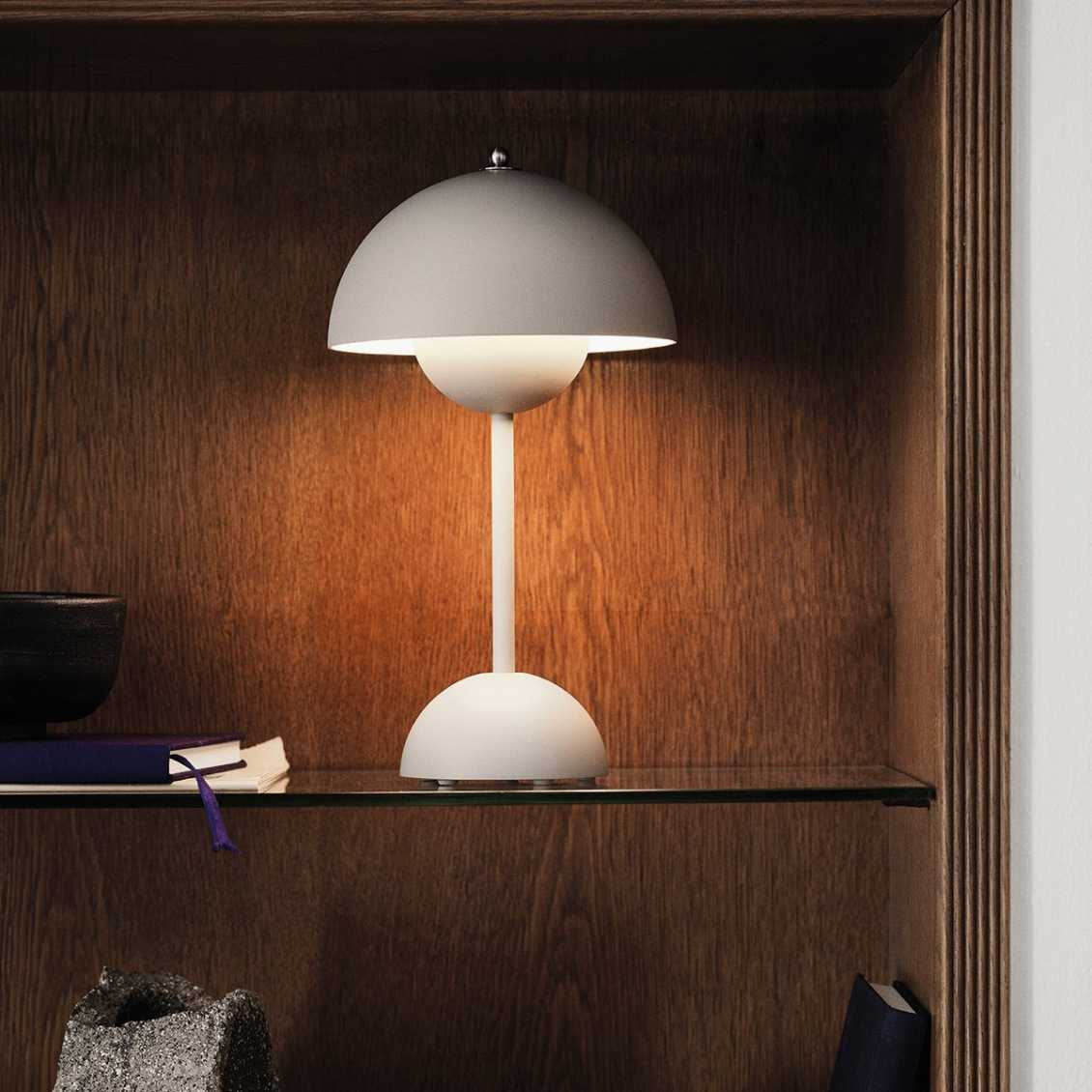 Draadloze LED-tafellamp retro paddenstoeldesign dimbaar via touch