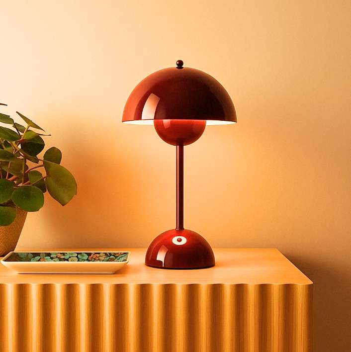 Draadloze LED-tafellamp retro paddenstoeldesign dimbaar via touch