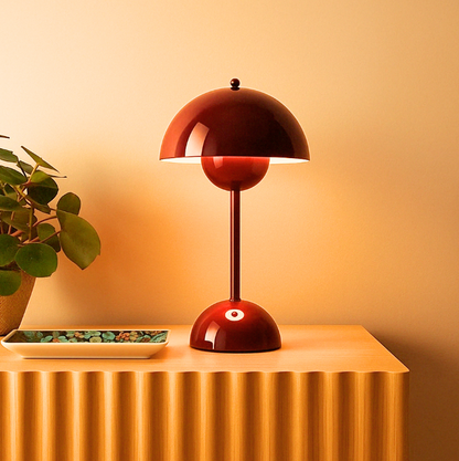 Draadloze LED-tafellamp retro paddenstoeldesign dimbaar via touch