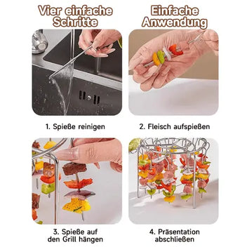 GrillEase™ – Airfryer Kebab Grill voor schoon rookvrij grillen met weinig olie Ontwerp [50% Korting]